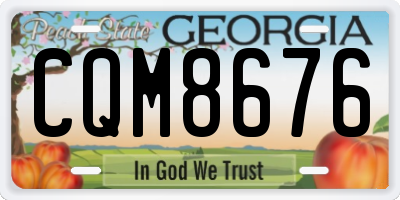 GA license plate CQM8676