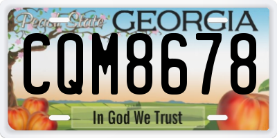 GA license plate CQM8678