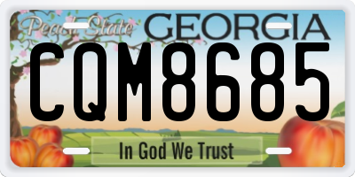 GA license plate CQM8685