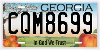 GA license plate CQM8699