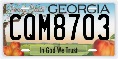 GA license plate CQM8703