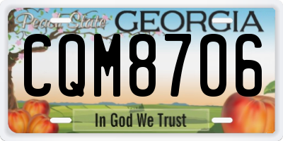 GA license plate CQM8706