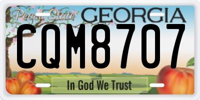 GA license plate CQM8707