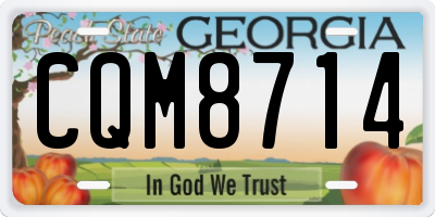 GA license plate CQM8714