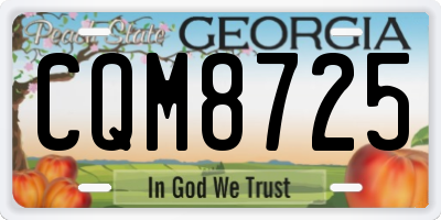 GA license plate CQM8725