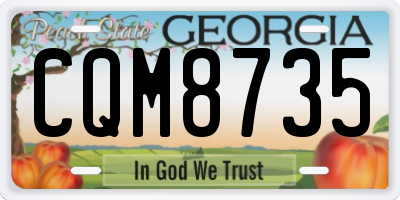 GA license plate CQM8735