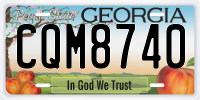 GA license plate CQM8740
