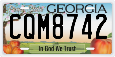 GA license plate CQM8742