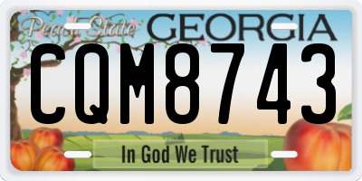 GA license plate CQM8743