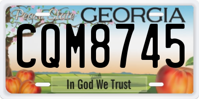 GA license plate CQM8745