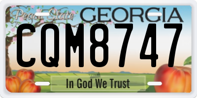 GA license plate CQM8747