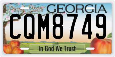 GA license plate CQM8749