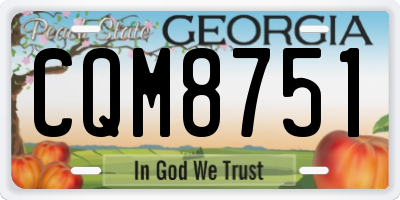 GA license plate CQM8751