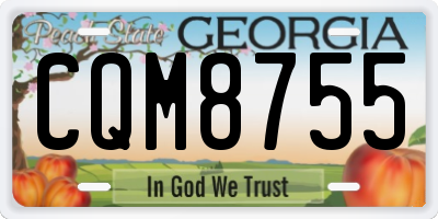 GA license plate CQM8755