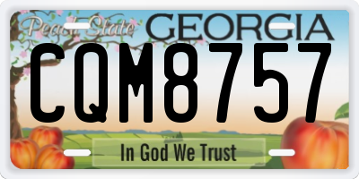 GA license plate CQM8757