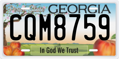 GA license plate CQM8759