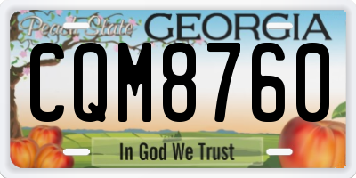 GA license plate CQM8760