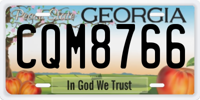 GA license plate CQM8766