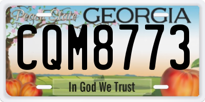 GA license plate CQM8773