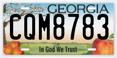 GA license plate CQM8783