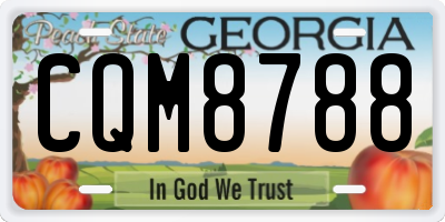 GA license plate CQM8788