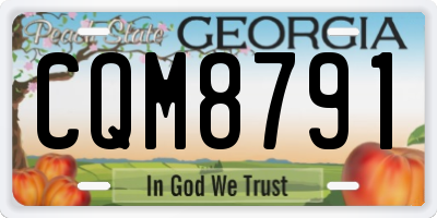 GA license plate CQM8791