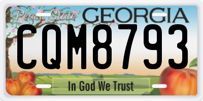 GA license plate CQM8793