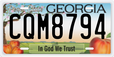 GA license plate CQM8794
