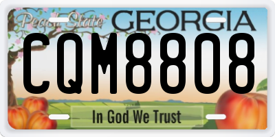 GA license plate CQM8808