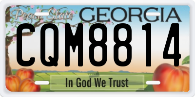 GA license plate CQM8814