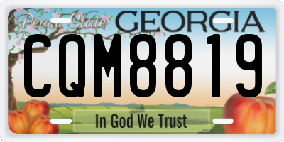 GA license plate CQM8819