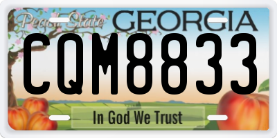 GA license plate CQM8833
