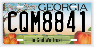GA license plate CQM8841