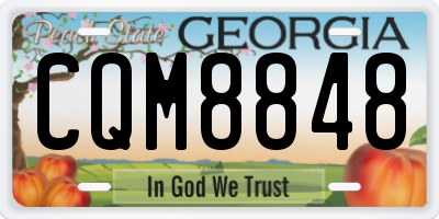 GA license plate CQM8848