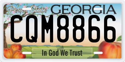 GA license plate CQM8866