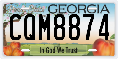 GA license plate CQM8874