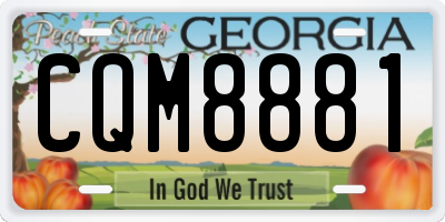 GA license plate CQM8881