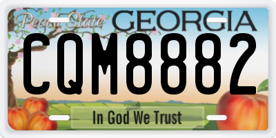 GA license plate CQM8882