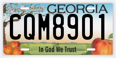 GA license plate CQM8901