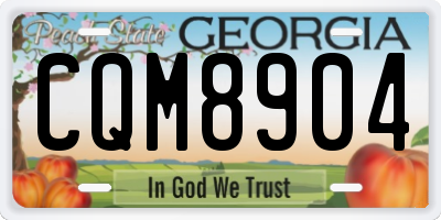 GA license plate CQM8904