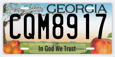 GA license plate CQM8917