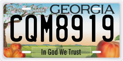 GA license plate CQM8919