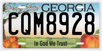 GA license plate CQM8928
