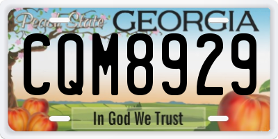 GA license plate CQM8929