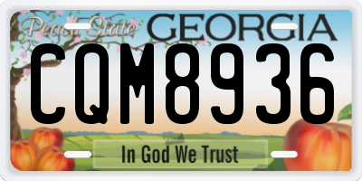 GA license plate CQM8936