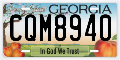 GA license plate CQM8940