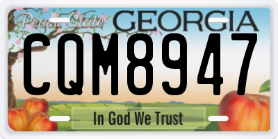 GA license plate CQM8947