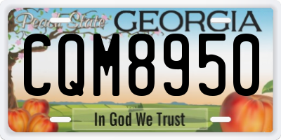 GA license plate CQM8950