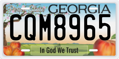 GA license plate CQM8965