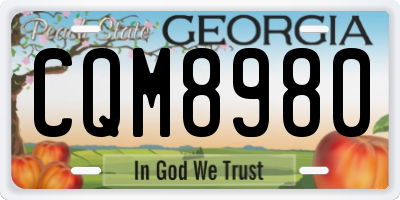 GA license plate CQM8980